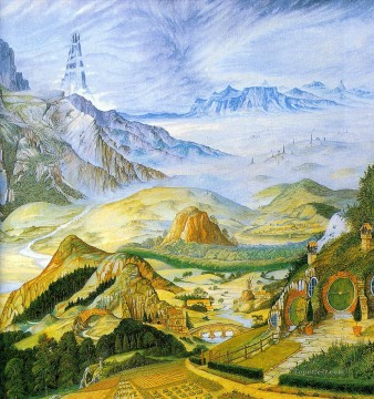 garlands of fantasy middle earth tolkiens landscape 2 Oil Paintings